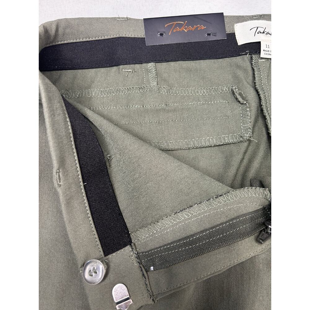 Takara Womens Skinny Stretch Ankle Pant Size 11 Olive Green New w/ Tags - Picture 7 of 11